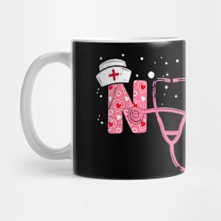 Girls Nurses Valentines Day Hearts Stethoscope Mug